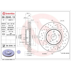stabdžių diskas (1vnt) XTRA LINE - Xtra
                                BREMBO                                             