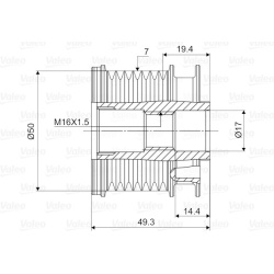 laisvos eigos sankaba, kint. sr. generatorius VALEO NEW SPARE PART
                                588049, VALEO, 588049, aut