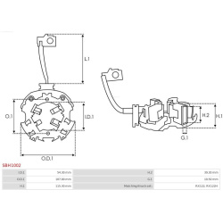 laikiklis, angliniai šepetėliai AS
AS-PL SBH1002, AS-PL, SBH