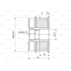 laisvos eigos sankaba, kint. sr. generatorius VALEO NEW SPARE PART
                                588051, VALEO, 588051, aut