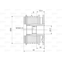 laisvos eigos sankaba, kint. sr. generatorius VALEO NEW SPARE PART
                                588024, VALEO, 588024, aut