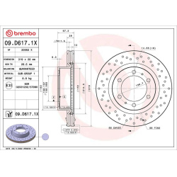stabdžių diskas (1vnt) XTRA LINE - Xtra
                                BREMBO                                             
