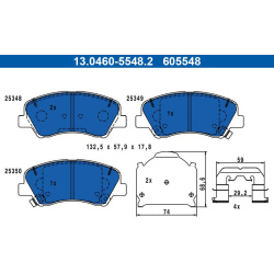 stabdžių trinkelių rinkinys, diskinis stabdys
                                ATE                                         