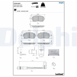 stabdžių trinkelių rinkinys, diskinis stabdys
                                DELPHI                                      