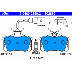 stabdžių trinkelių rinkinys, diskinis stabdys
                                ATE                                         