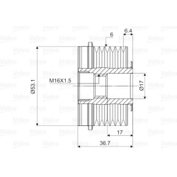 laisvos eigos sankaba, kint. sr. generatorius VALEO NEW SPARE PART
                                588065, VALEO, 588065, aut