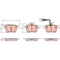 stabdžių trinkelių rinkinys, diskinis stabdys
                                TRW                                         