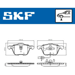stabdžių trinkelių rinkinys, diskinis stabdys
                                SKF                                         
