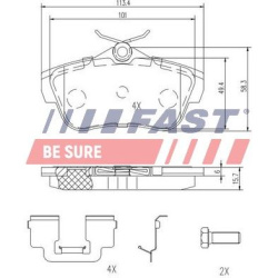 stabdžių trinkelių rinkinys, diskinis stabdys
                                FAST                                        