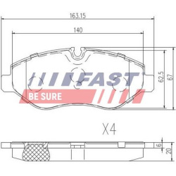 stabdžių trinkelių rinkinys, diskinis stabdys
                                FAST                                        