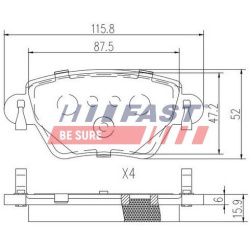 stabdžių trinkelių rinkinys, diskinis stabdys
                                FAST                                        