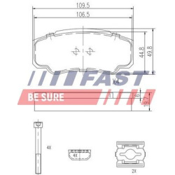stabdžių trinkelių rinkinys, diskinis stabdys
                                FAST                                        