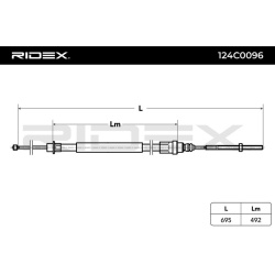 trosas, stovėjimo stabdys
                                RIDEX                                                124C0096, Nen