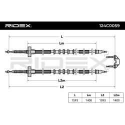 trosas, stovėjimo stabdys
                                RIDEX                                                124C0059, Nen