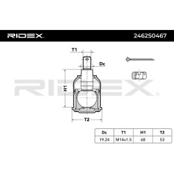 Šarnyras
                                RIDEX                                                2462S0467, Nenurodytas gaminto