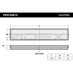 filtras, salono oras
                                RIDEX                                                424I0184, Nenurodyt