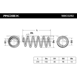 spyruoklė
                                RIDEX                                                188C0292, Nenurodytas gaminto
