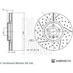 stabdžių diskas (1vnt)
                                BLUE PRINT                                ADBP430174, BLUE PRINT, AD