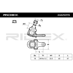 Šarnyras
                                RIDEX                                2462S0115, Nenurodytas gamintojas, 2462S0115, 