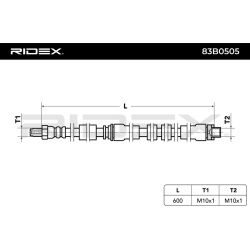 stabdžių žarnelė
                                RIDEX                                                83B0505, Nenurodyta