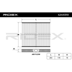 filtras, salono oras
                                RIDEX                                                424I0310, Nenurodyt