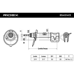 amortizatorius
                                RIDEX                                                854S1413, Nenurodytas gam