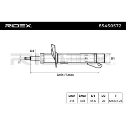 amortizatorius
                                RIDEX                                                854S0572, Nenurodytas gam
