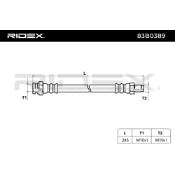 stabdžių žarnelė
                                RIDEX                                83B0389, Nenurodytas gamintojas, 83