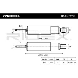 amortizatorius
                                RIDEX                                                854S1770, Nenurodytas gam