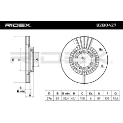 stabdžių diskas (1vnt)
                                RIDEX                                                82B0427, Nenuro