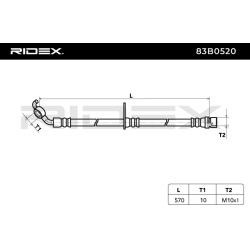 stabdžių žarnelė
                                RIDEX                                                83B0520, Nenurodyta