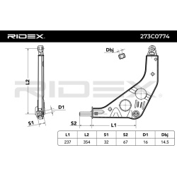 pakabos svirtis
                                RIDEX                                273C0774, Nenurodytas gamintojas, 273C07