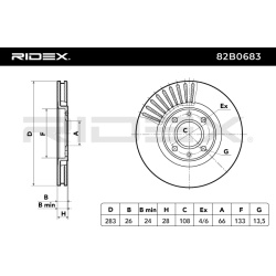 stabdžių diskas (1vnt)
                                RIDEX                                                82B0683, Nenuro