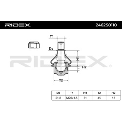 Šarnyras
                                RIDEX                                                2462S0110, Nenurodytas gaminto
