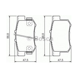 stabdžių trinkelių rinkinys, diskinis stabdys
                                BOSCH                                       