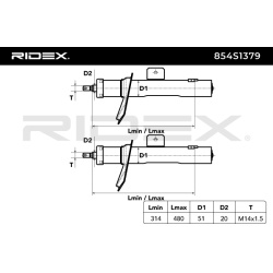 amortizatorius
                                RIDEX                                                854S1379, Nenurodytas gam