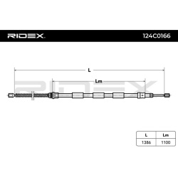 trosas, stovėjimo stabdys
                                RIDEX                                                124C0166, Nen