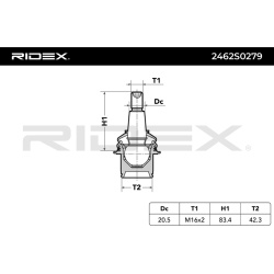 Šarnyras
                                RIDEX                                                2462S0279, Nenurodytas gaminto