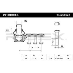 Šarnyras
                                RIDEX                                                2462S0222, Nenurodytas gaminto