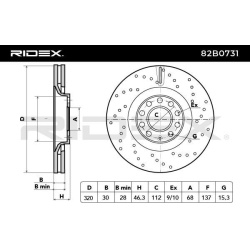 stabdžių diskas (1vnt)
                                RIDEX                                                82B0731, Nenuro