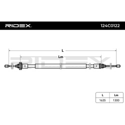 trosas, stovėjimo stabdys
                                RIDEX                                                124C0122, Nen
