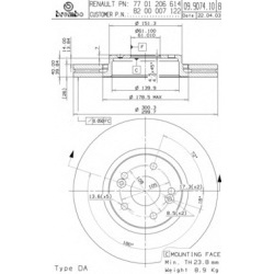 stabdžių diskas (1vnt) PRIME LINE - UV Coated
                                BREMBO                                       