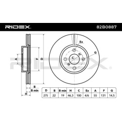 Stabdžių diskas
                                RIDEX                                                82B0887, Nenurodytas g