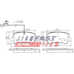 stabdžių trinkelių rinkinys, diskinis stabdys
                                FAST                                        