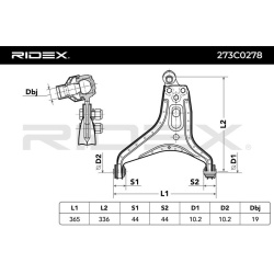 pakabos svirtis
                                RIDEX                                273C0278, Nenurodytas gamintojas, 273C02