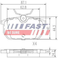 stabdžių trinkelių rinkinys, diskinis stabdys
                                FAST-SPEC                                FT2