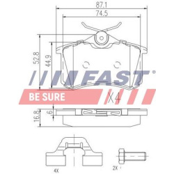 stabdžių trinkelių rinkinys, diskinis stabdys
                                FAST-SPEC                                   