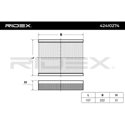 filtras, salono oras
                                RIDEX                                424I0274, Nenurodytas gamintojas, 4