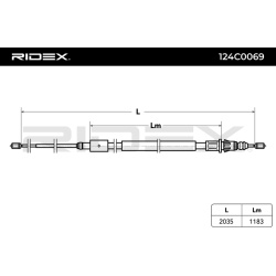 trosas, stovėjimo stabdys
                                RIDEX                                                124C0069, Nen