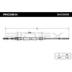 trosas, stovėjimo stabdys
                                RIDEX                                                124C0009, Nen